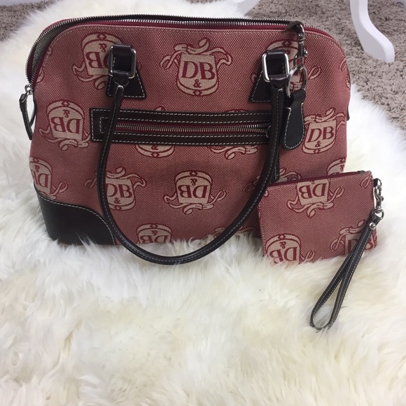 Dooney & Bourke Handbags - Dooney & Bourke Red Logo Satchel with Wristlet